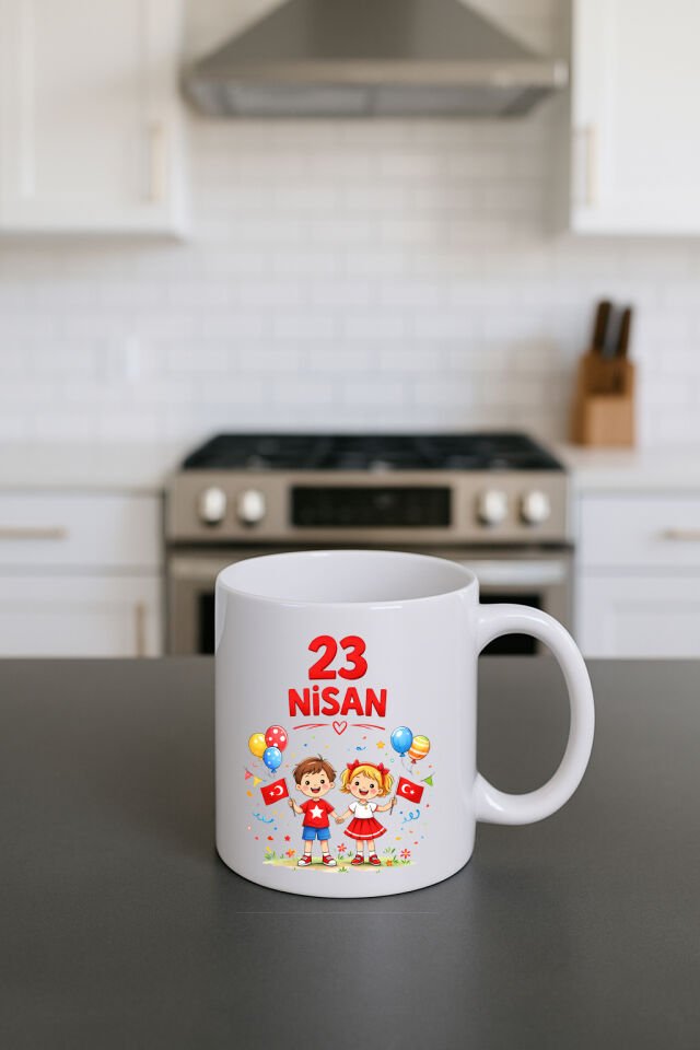 23 Nisan Baskılı Beyaz Kupa