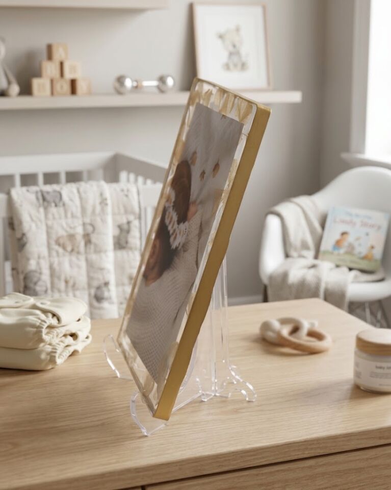 10X15 Kırılmaz Epoksi Çerçeve (Gold-Beyaz)